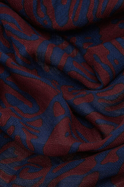 Foulard lery 100% laine bleu marine femme