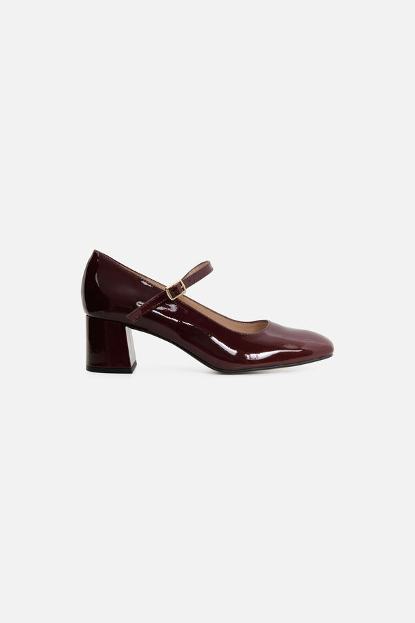 Natuurlijke leren pumps Araya marron foncé vrouw