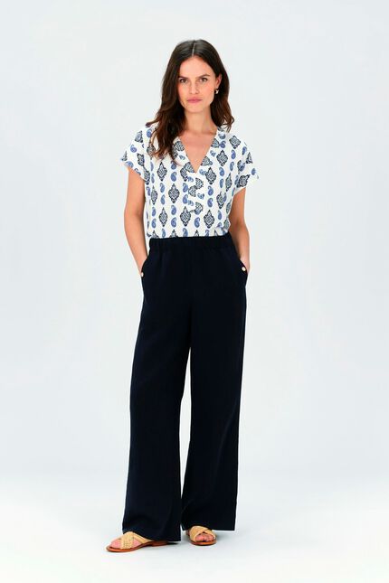Pantalon portofinol bleu marine femme