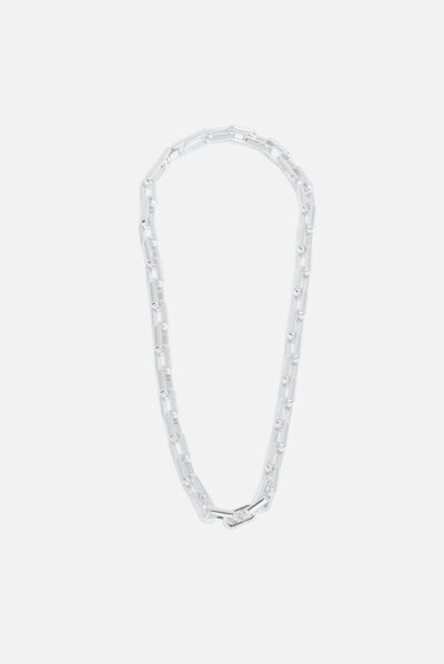 Collier billann à maillons gris argent femme