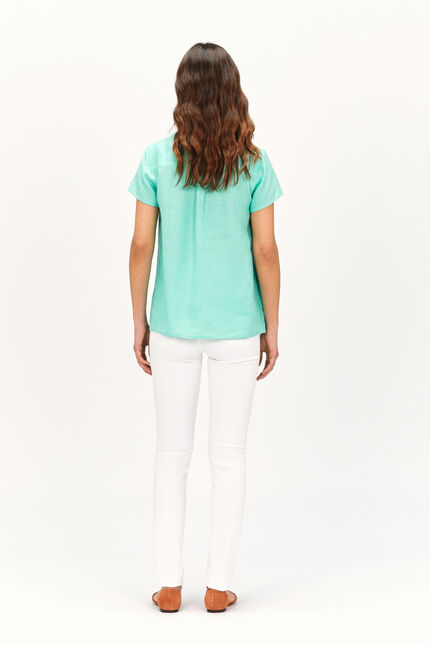 blouse kat 100% lin vert menthe femme