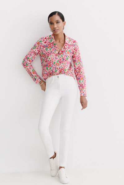 chemisier jessica fleurs rose fushia femme