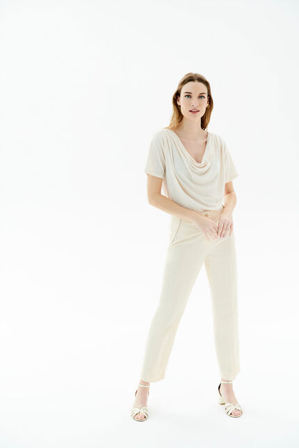 Pantalon parure creme femme
