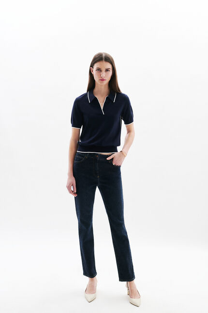 Pantalon pop denim double stone femme