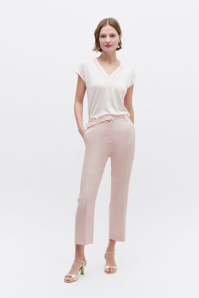 Pantaloni Lonni rosa chiaro donna