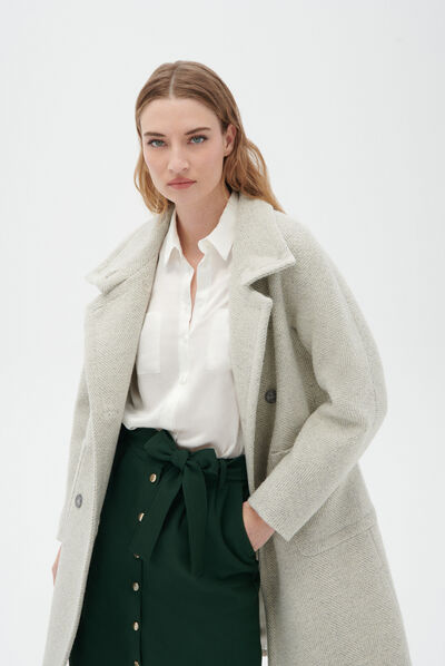 Manteau geniou ecru femme