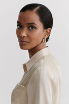 Jeanne b 100% silk shirt sand woman
