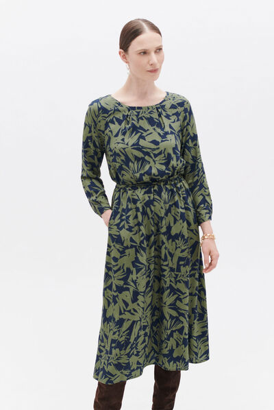 Robe roulia vert clair femme