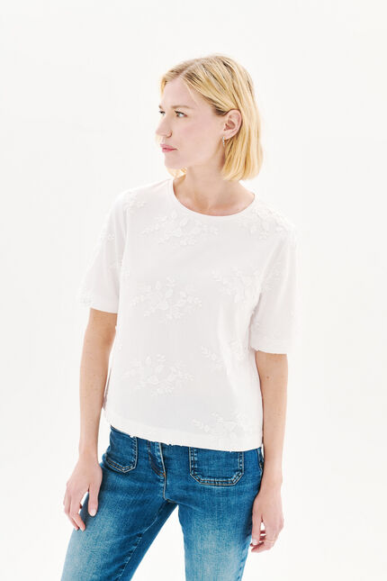 T-shirt Tflower ecru femme