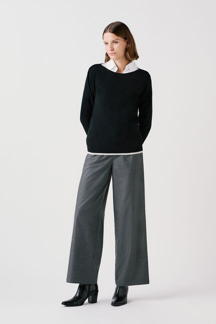 Pull mzoa 100% cachemire noir femme