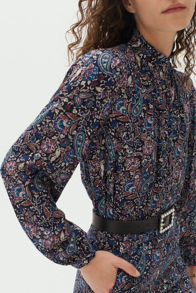 chemisier pascaline bleu marine femme