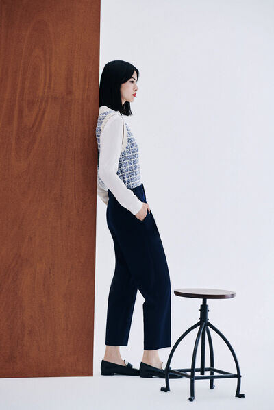 Pantalon palmer bleu marine femme