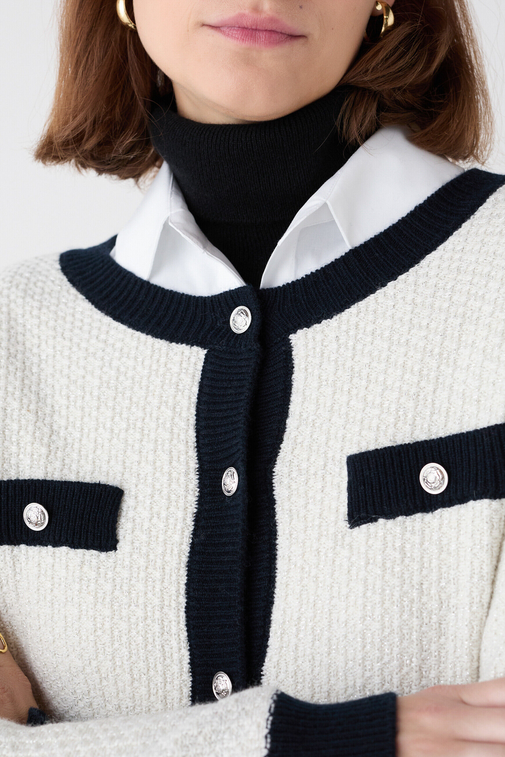 Gilet Mleonie ecru femme