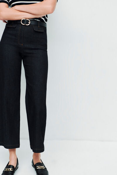 Jean teano évasé denim double stone femme