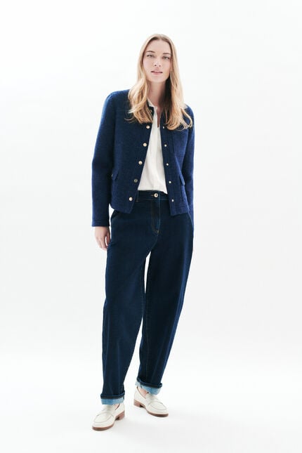 Jacket vminatalaine 100% wool navy blue woman