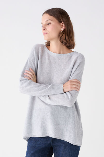 Trui Mamelia Lurex lichtgrijs vrouw