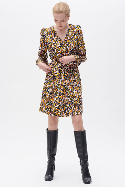 Vestido Alice3 marron cognac mujer