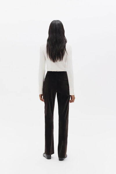 Pantalon piment marron fonce femme
