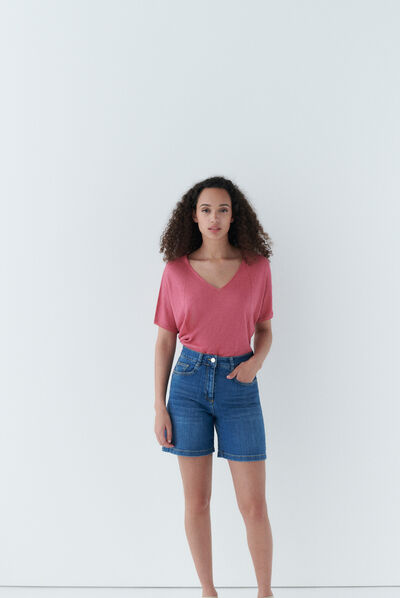 short solar denim stone femme