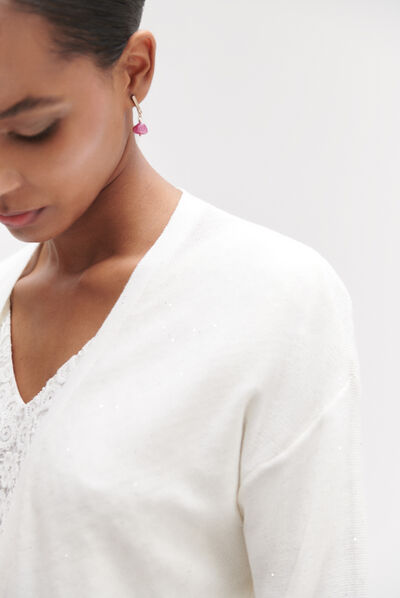 gilet yoko ivoire femme
