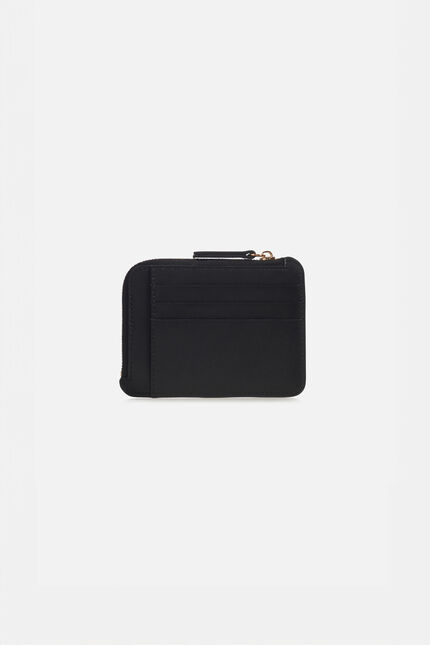 Porte-cartes stanley en cuir naturel noir femme