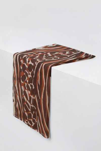 Pañuelo Noemie marron cognac mujer