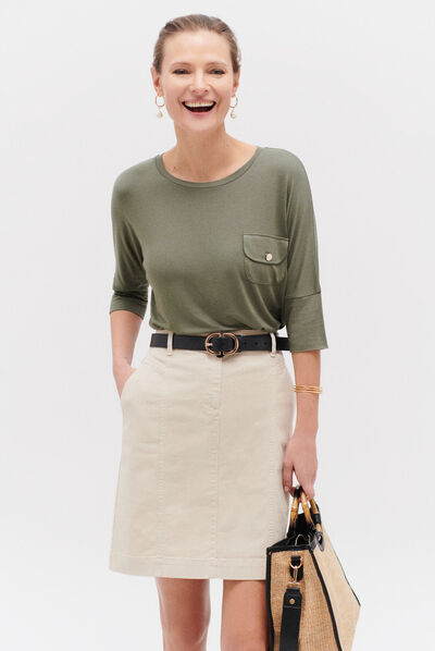 t-shirt becky vert kaki femme