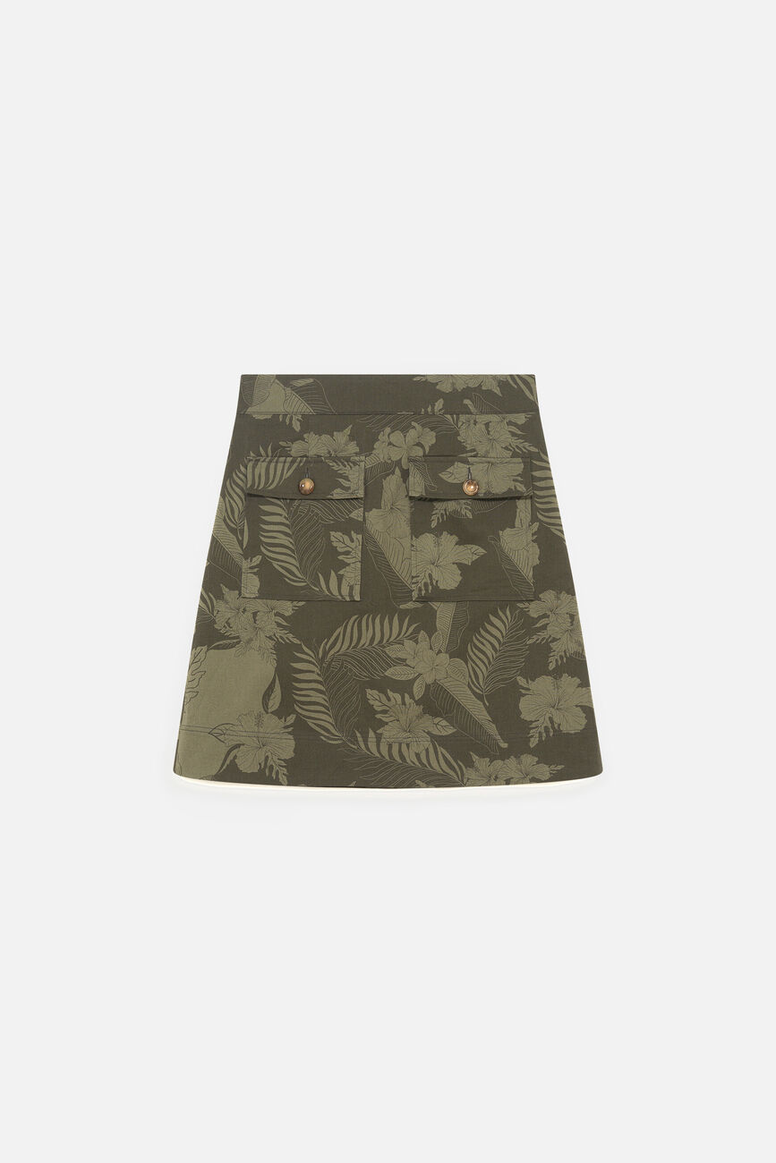 Jupe Jane vert kaki femme