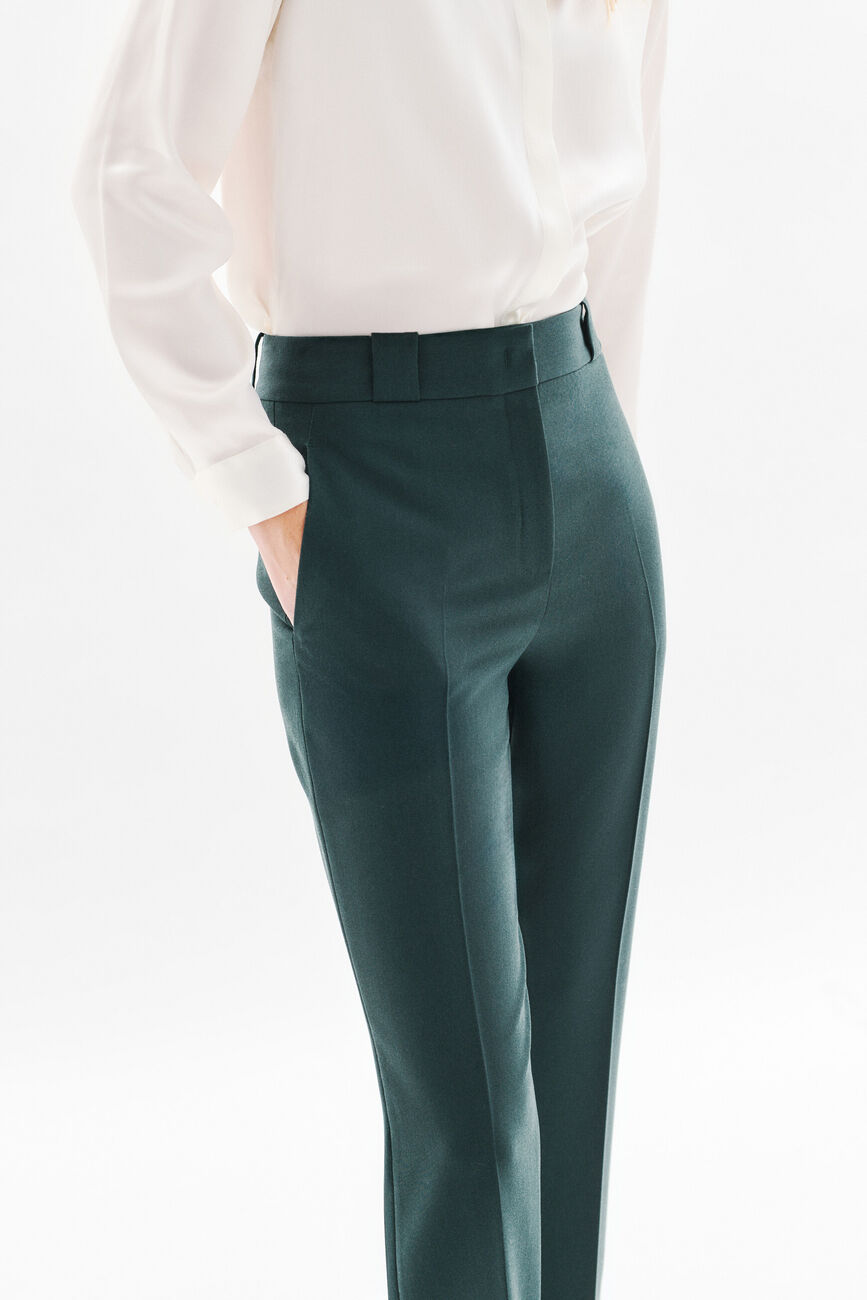 Pantalon Pelagie vert foncé femme