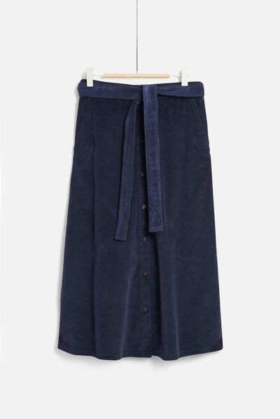 jupe lucia velours bleu marine femme