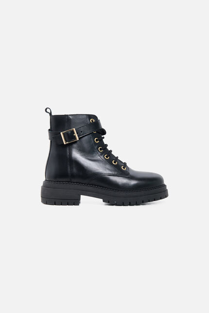 Botas Adriale em couro natural preto mulher