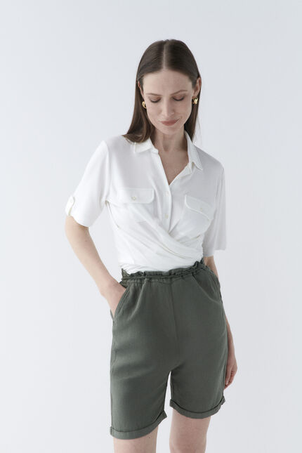 Pantalón corto seracruz verde caqui mujer