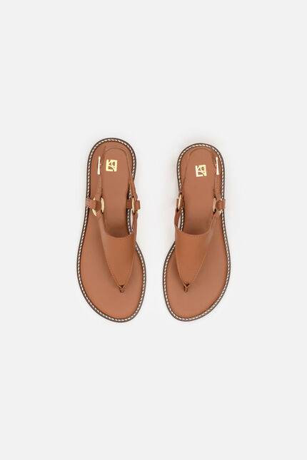 Sandalias Lexi2 de cuero natural camel mujer