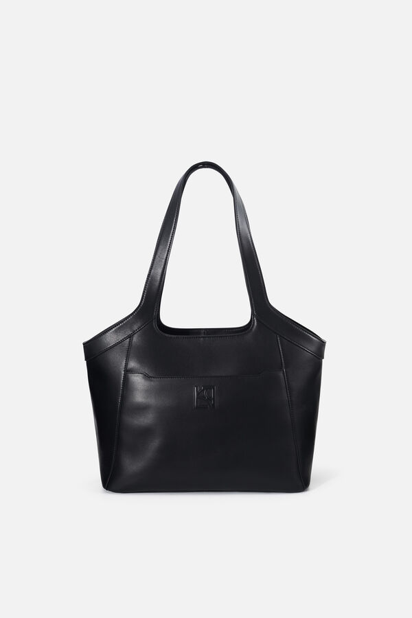 Sac sacha en cuir naturel noir femme