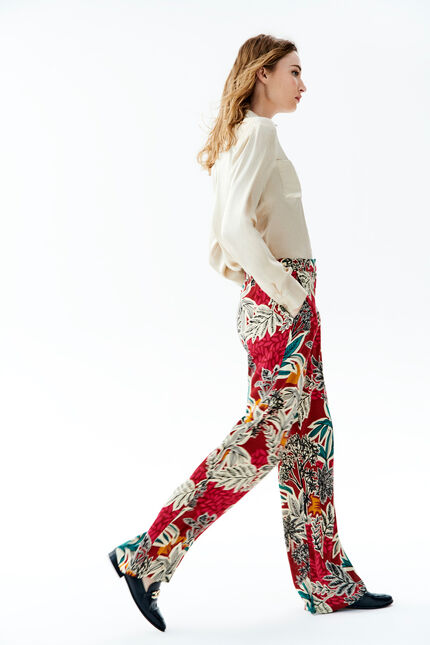 Pantalon patoche rouge fonce femme