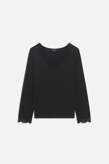 T-shirt thermo-douceur teve noir femme