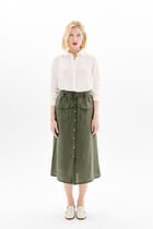 Agnes skirt 100% linen khaki green woman
