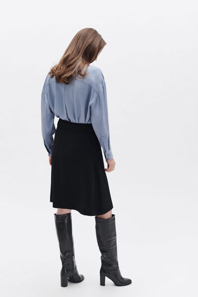 Jupe jarette noir femme