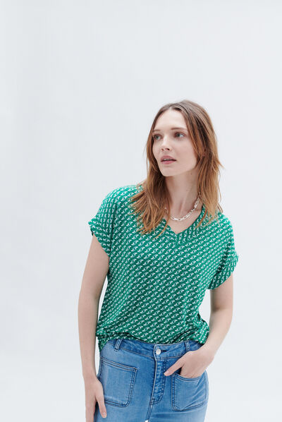 T-shirt tama vert menthe femme