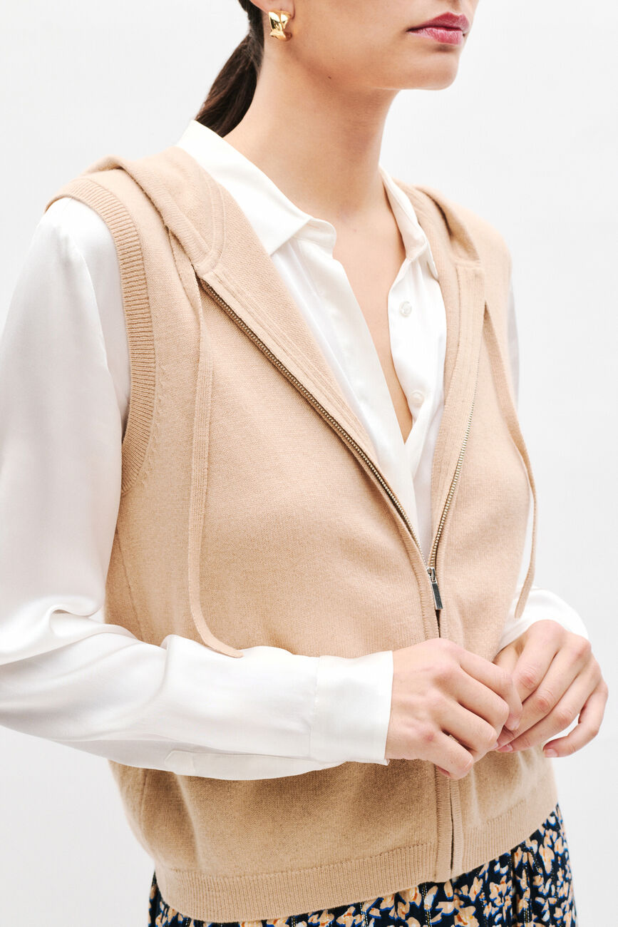 Gilet mbasilou sable femme