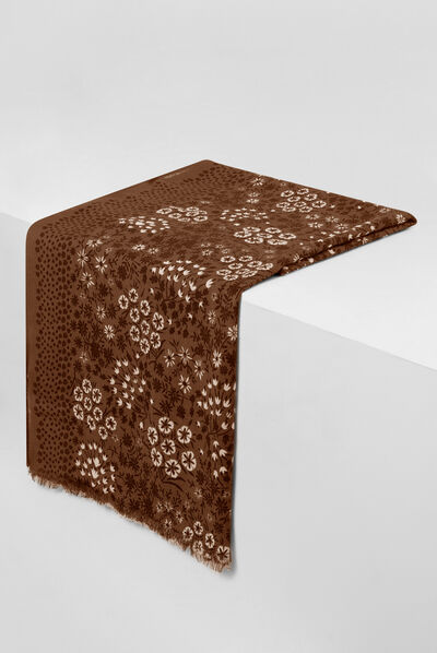 foulard phoebe 100% laine taupe femme