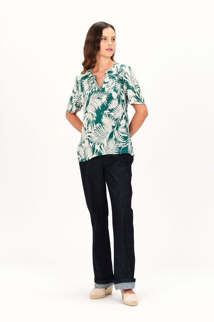 Blouse celiane vert emeraude femme