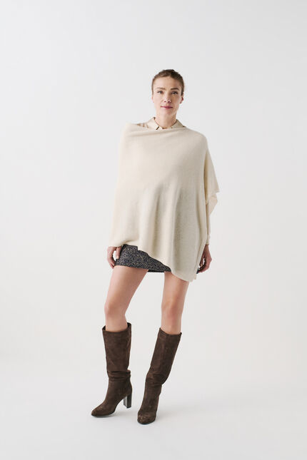 poncho baltia ivoire femme