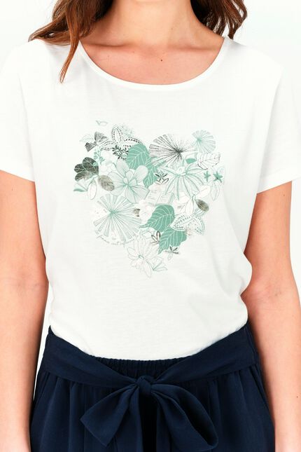 T-shirt Toutes à l'école taxime heart bianco donna