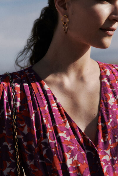 Vestido Victoria en crepé de viscosa rojo mujer