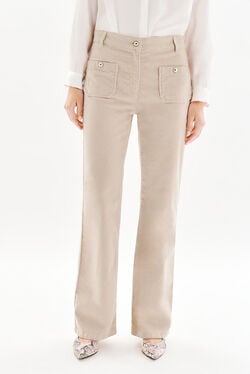 Pantalon pelley beige femme