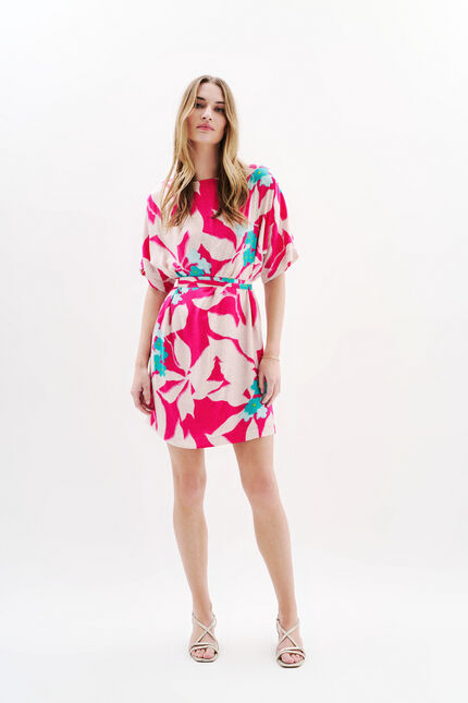 Kleid Rscarf fuchsienrot damen