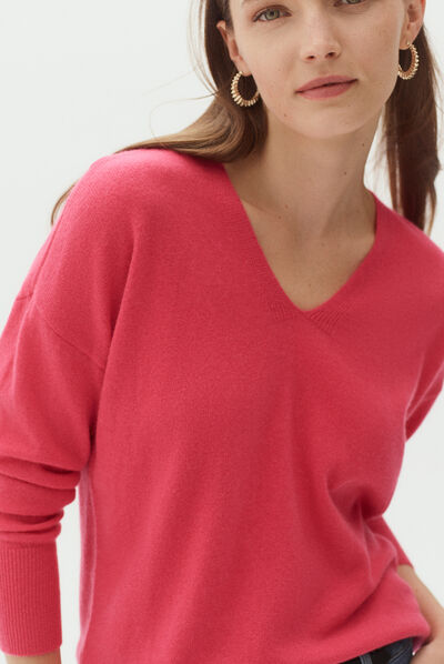 pull gregoire 100% cachemire rose fushia femme