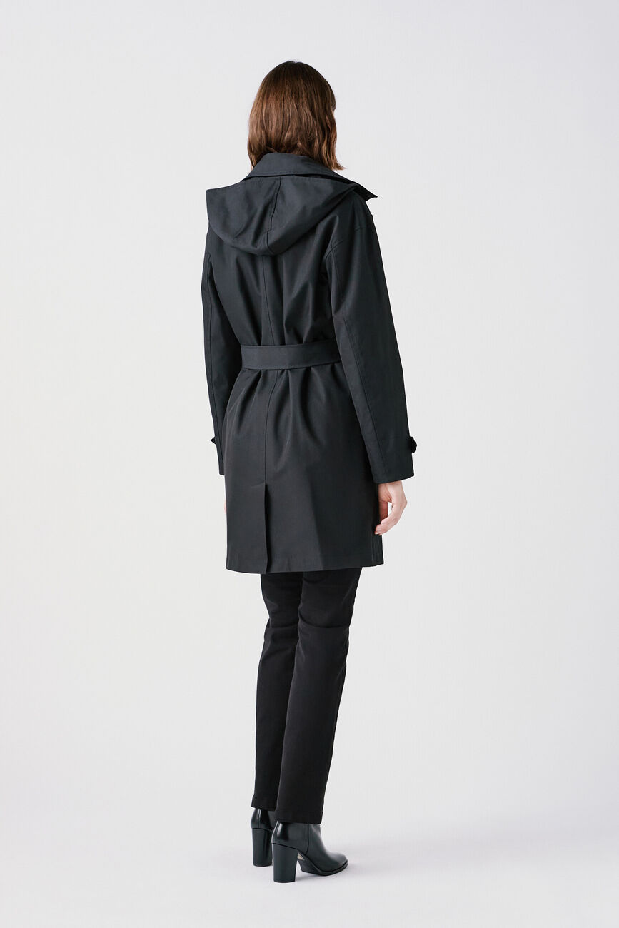 gabardine trench black woman