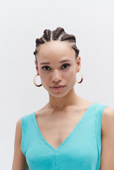 Debardeur aretha 100% lin vert emeraude femme
